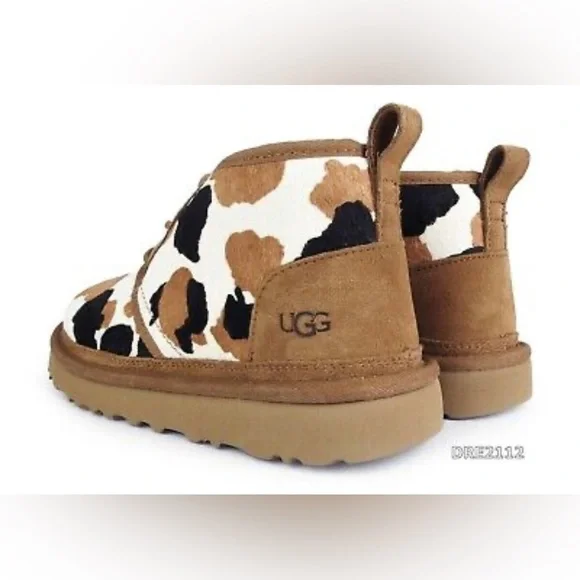Authentic New Ugg Neumel Bootie Men’s Size 9 Hard To Find Cow Print Pattern! - Picture 4 of 6